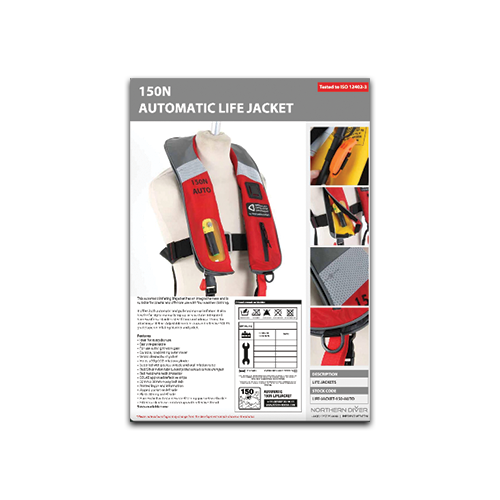 150N Automatic Life Jacket Data Sheet 